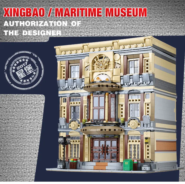 

XingBao 01005 5052Pcs Genuine Creative MOC City Series The Maritime Museum Set Children Building Blocks Bricks Toys Model Gifts