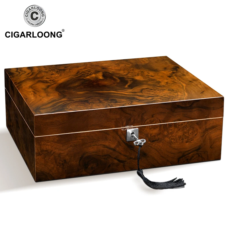 New Large Capacity Cigar Moisturizing Humidor Box 2 Parts Luxury Cedar