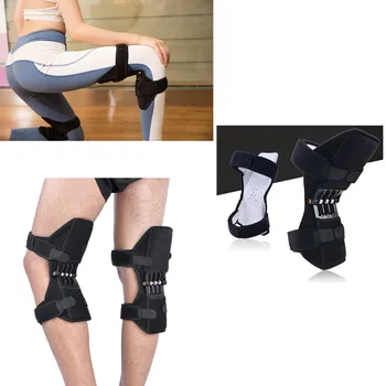 

2019 Knee Pads Breathable Non-slip Power Lift Joint Support Knee Pads Powerful Rebound Spring Force Knee booster 1 pair