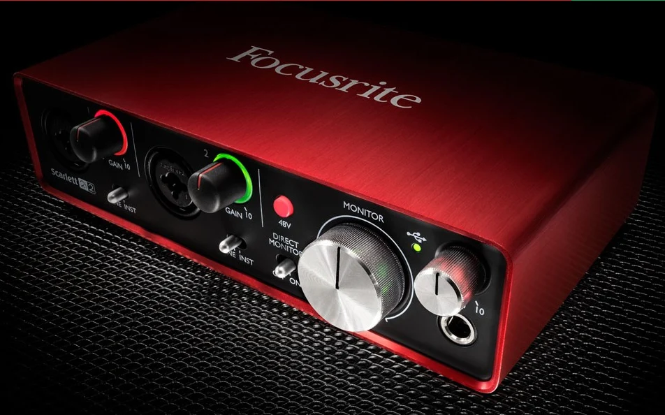 

Upgraded New FOCUSRITE Scarlett 2i2 II 2nd generation Professional recording audio interface USB2.0 sound card with mic preamp