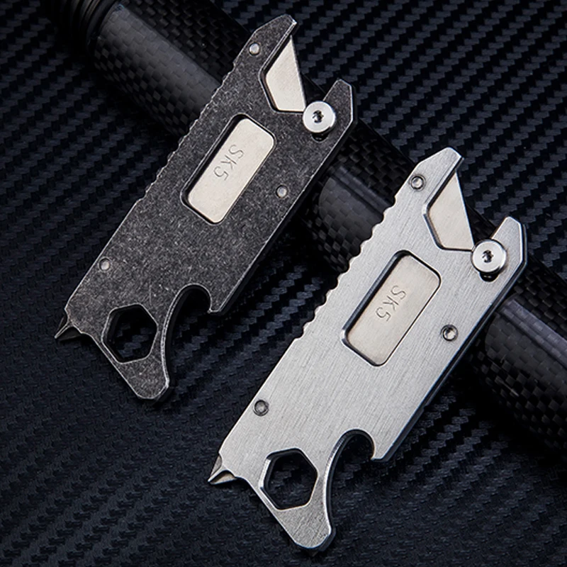 

Outdoor multi-purpose opener screwdriver wrench tungsten head portable mini Paper cutting art knife EDC gadget