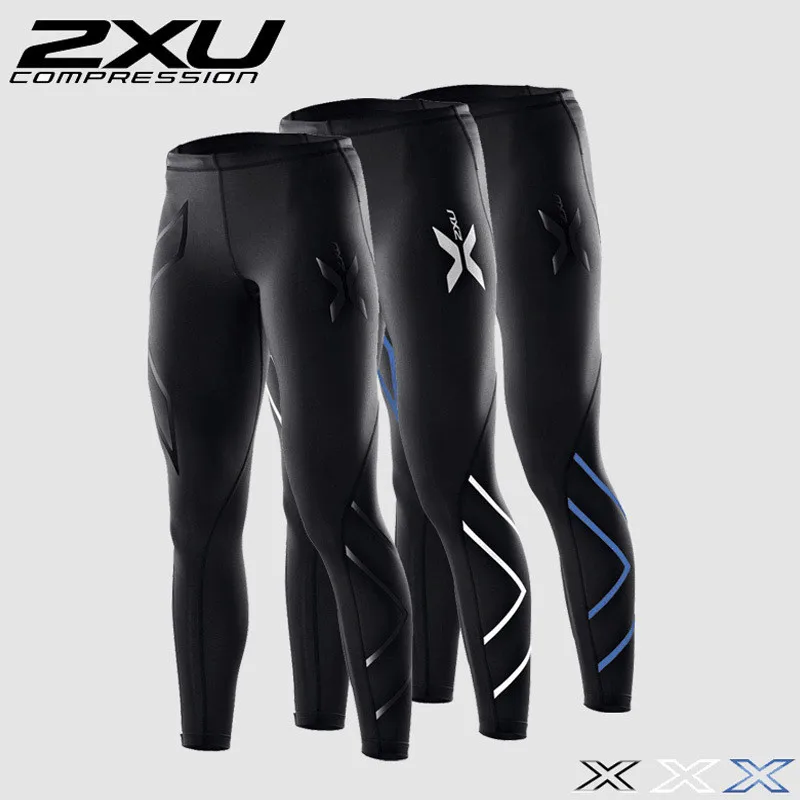 2XU Men Compression Tight Long Pants Black Trousers Joggers Trousers Emoji Joggers Emoji Slim Fit Mallas Hombre Fitness Pant
