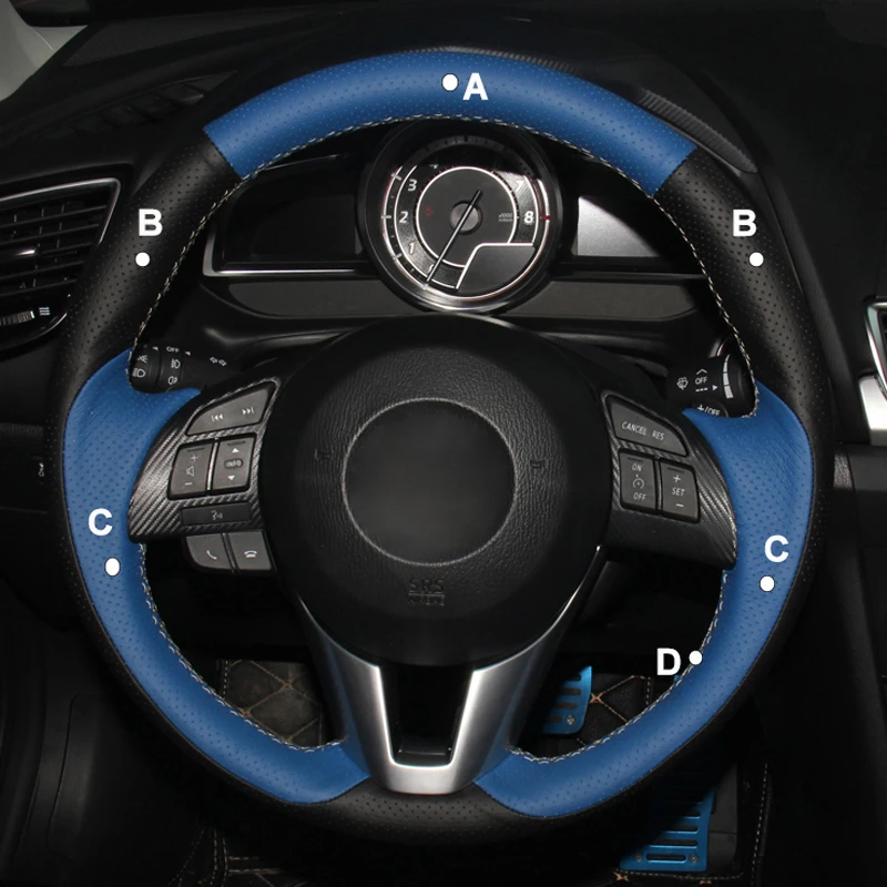 Ручной пошив чехол рулевого колеса автомобиля замша кожа для Mazda CX-5 CX5 Mazda 6 Atenza Mazda 3 CX-3 Scion iA