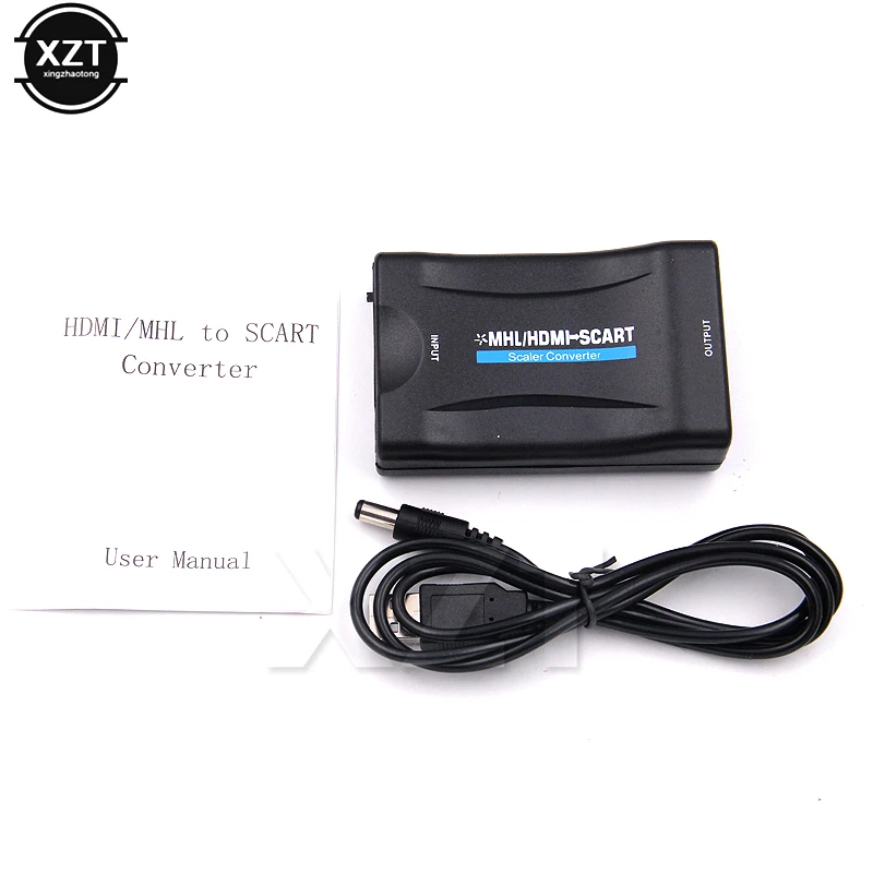 

PZ Newest Hot 1080P HDMI to SCART Video Audio Upscale Converter AV Signal Adapter HD Receiver for HDTV DVD Player