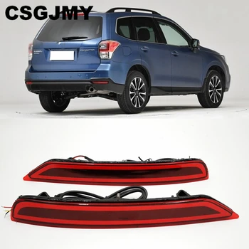 

CSGJMY 2PCS LED For Subaru Forester 2008-2018 LED Rear Bumper Reflector Light Red Car Driving Brake Fog Trim Molding Tail Lamp