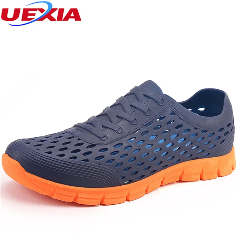 

UEXIA Summer Sandals Men Casual Shoes Mules Clogs Breathable Beach Slippers Male Water Hollow Jelly Chaussure Homme Sandalias