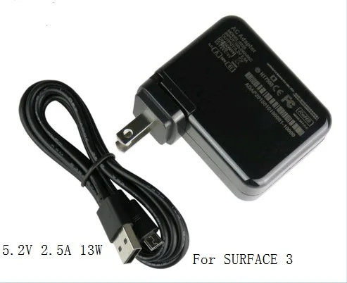 5,2 В 2.5A 13 Вт ноутбук планшет AC адаптер питания зарядное устройство для microsoft Surface 3 Micro USB разъем с США/Великобритания/ЕС/AU разъем