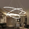 60CM 80CM 100CM Modern Pendant Lights For Living Room Dining Room Circle Rings Acrylic Aluminum Body LED Ceiling Lamp Fixtures 1