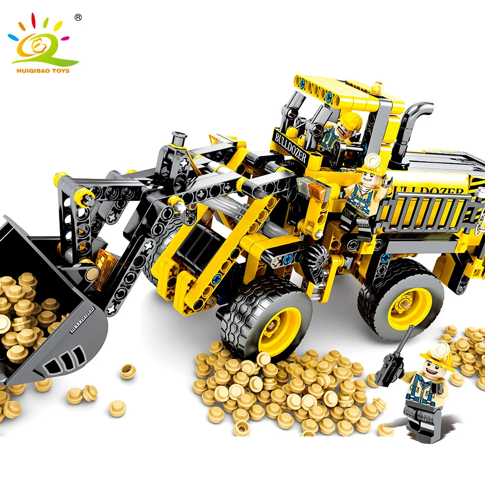 

688Pcs City Bulldozer Pile Truck Building Blocks Engineering DIY Vehicle Compatible Legoingly Technic Construction Bricks Toys