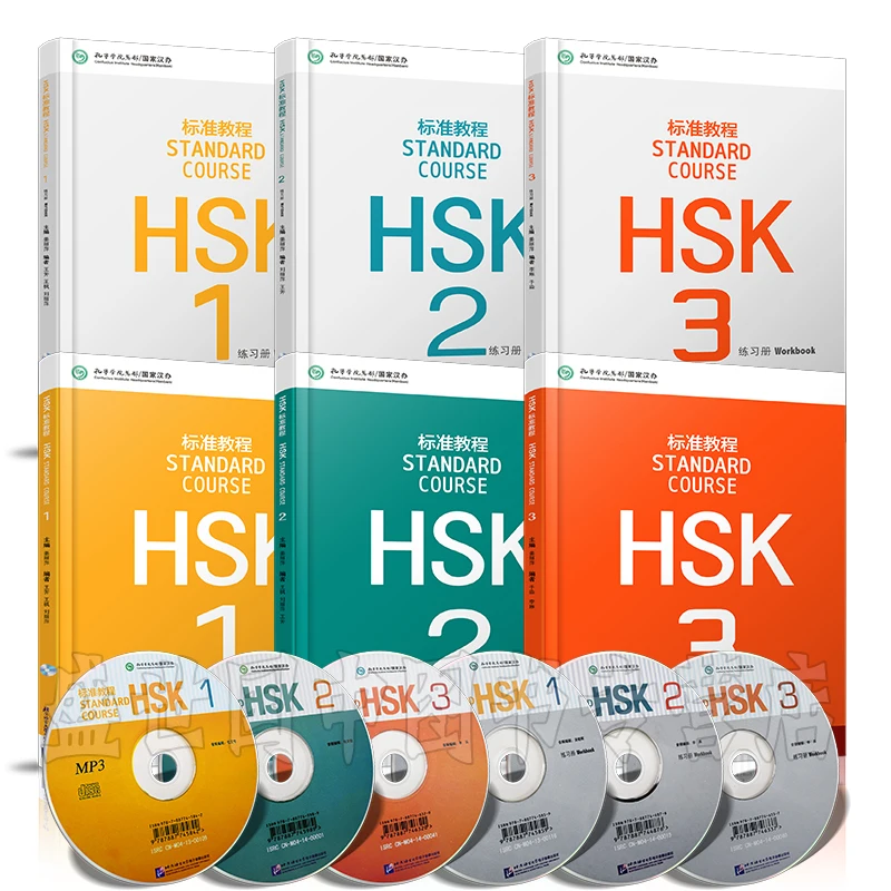 6 шт./компл. учебник для китайских студентов HSK: Стандартный учебный модуль HSK с 1 CD