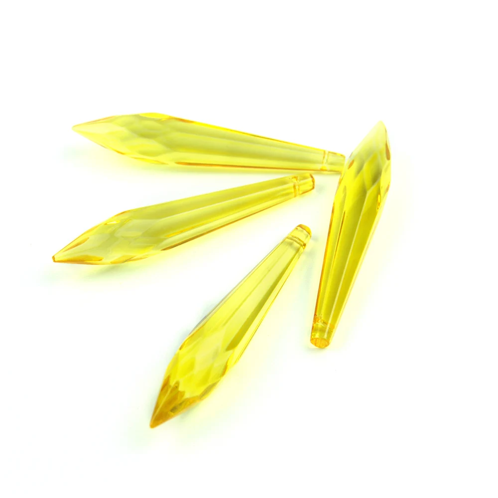 topaz Красочные 76 мм 10 шт/50 шт/100 шт хрустальные многогранные Подвески в виде сосульки детали для люстры для свадьбы/украшения дома новые продукты - Цвет: topaz