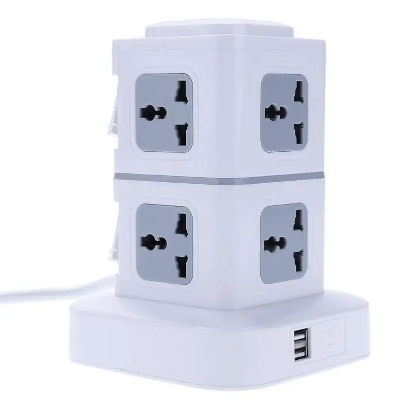 

1.8m/3m EU/US Plug Multi-functional 220 V 10 A Wired Charger Extension Electrical Socket Double Layer With Dual USB Port