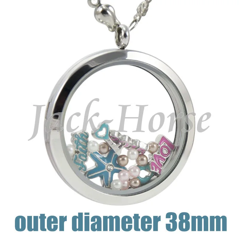 

38mm stainless steel floating locket! new big magnetic floating living locket for girl