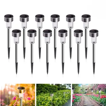 

Binval LED Solar Lawn Lamps Stainless Steel Waterproof Led Decoration Outdoor Light For Garden Pathway Yard Landscape Patio