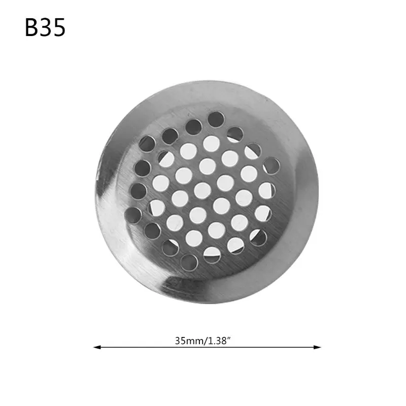 1 шт. вентиляционная решетка из нержавеющей стали с отверстиями для вентиляционного отверстия круглой формы 19 мм, 25 мм, 29 мм, 35 мм, 53 мм - Цвет: Convex 35mm