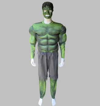 

On Sale Adult Men's Muscle Hulk Halloween Costume Marvel Avengers Superhero Fantasy Movie Fancy Dress Cosplay Clothing 2017