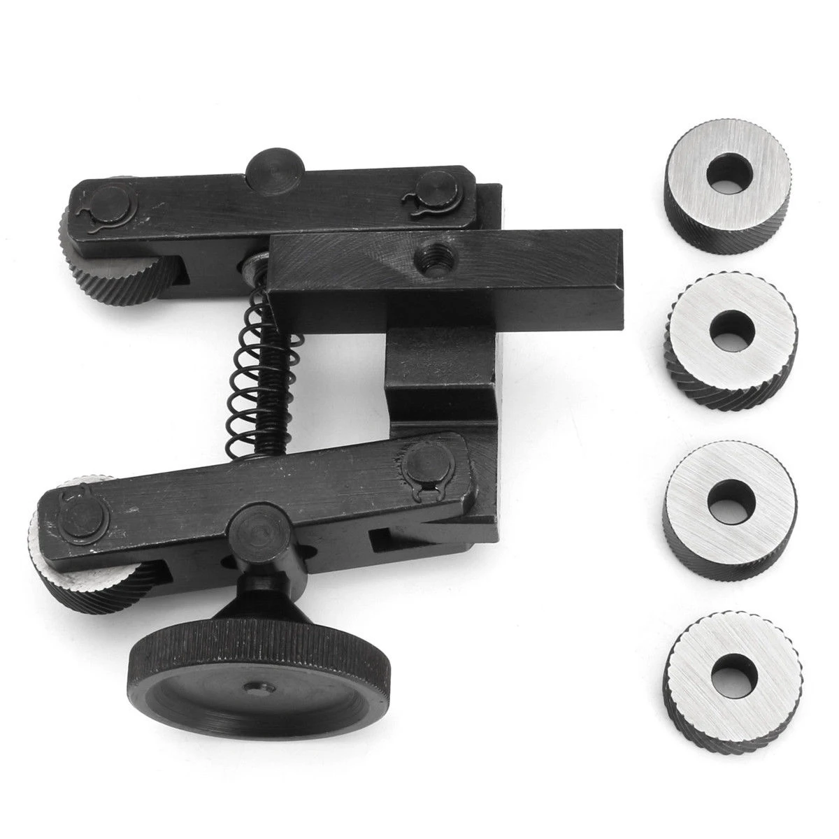 

45# Carbon Steel Knurling Tool Holder Linear Knurl Tool Lathe Adjustable Shank & 6Pcs CR15 Wheel For Small To Medium Size Lathes