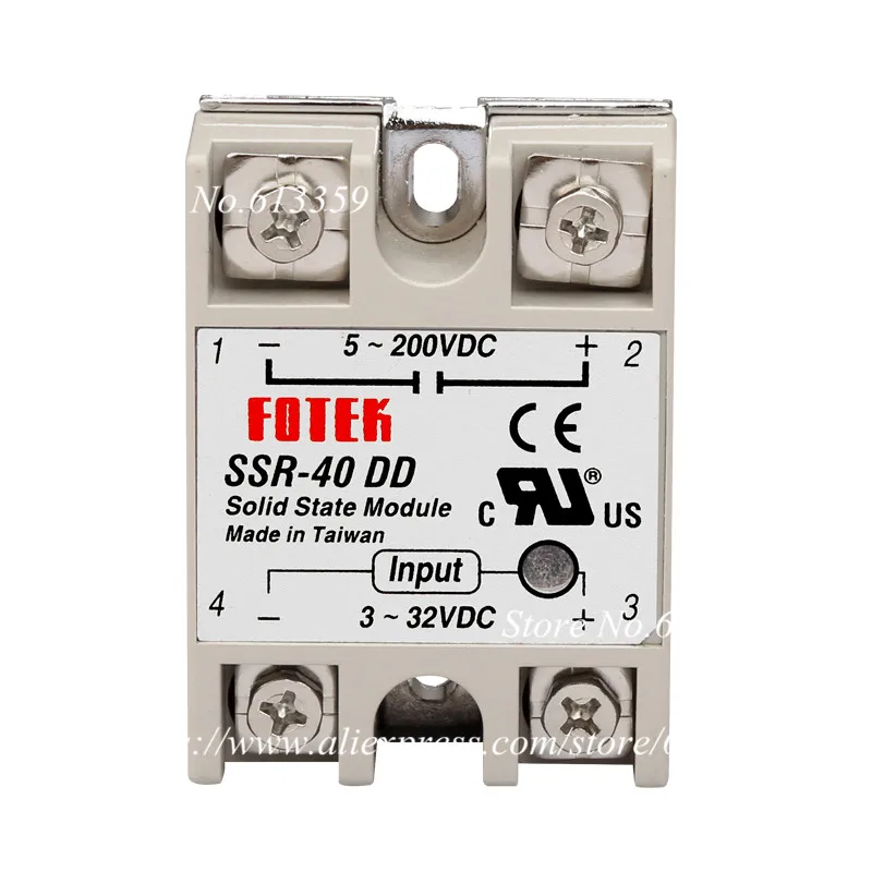 

10 pcs SSR-40DD FOTEK Single-Phase Solid State Relay 40A DC control DC SSR40DD