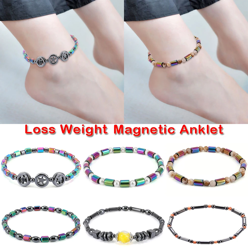 

1pcs Weight Loss Magnet Anklet Colorful Stone Magnetic Therapy Bracelet Anklet Weight Loss Product Slimming Health Care Jewelry