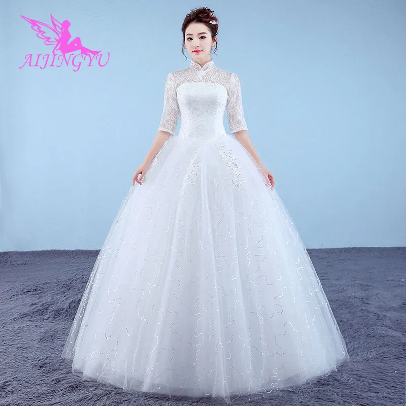 

AIJINGYU 2018 princess free shipping new hot selling cheap ball gown lace up back formal bride dresses wedding dress WK834