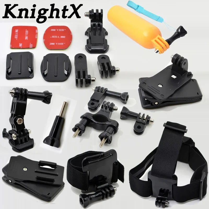

KnightX Float Grip Bicycle clip Long screw 3 Way Mount Base for Gopro Accessories Set for go pro hero 6 5 4 3 for Eken h8r