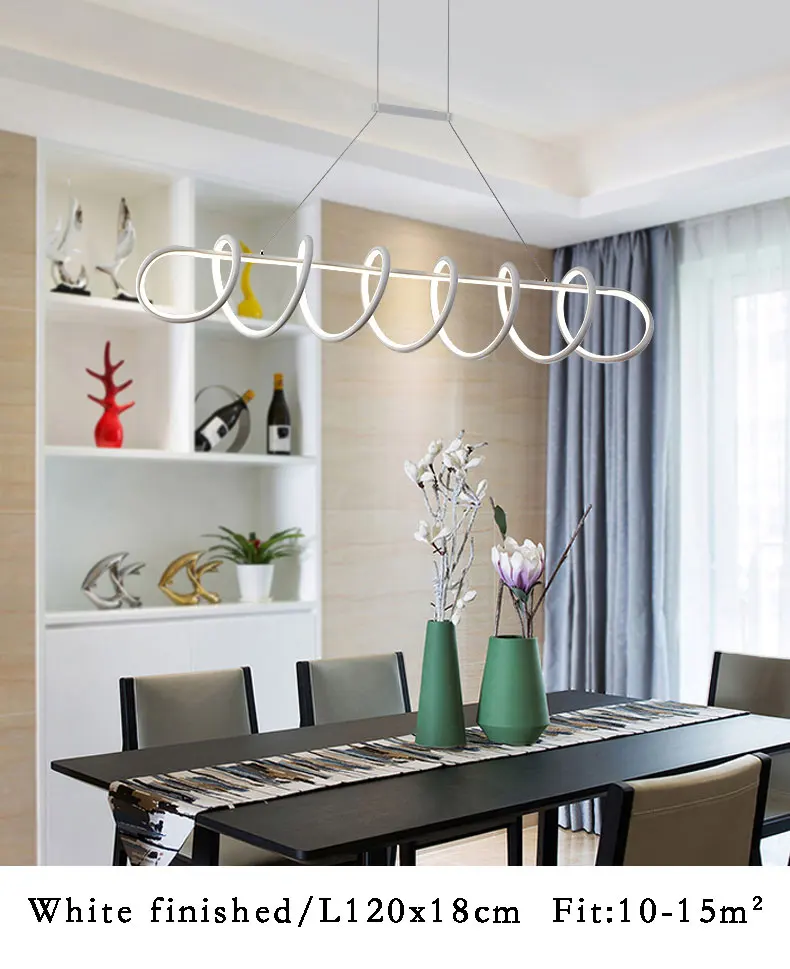 Luzes para Sala de Estar Sala de Jantar Novo Estilo Preto Branco Moderno Led Pingente Acrílico Lâmpadas Casa Design Ac110v 220 v - 11 Novo estilo pretobranco moderno led pingente luzes