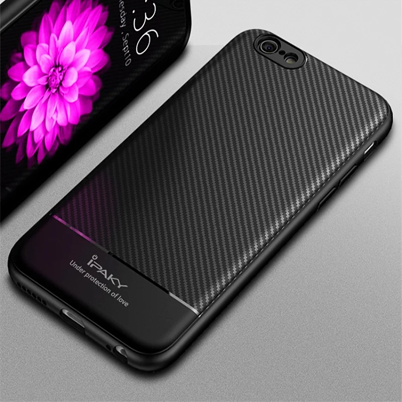 buy For iPhone 6 6s Case iPaky TPU Shockproof Cover Carbon Fiber Pattern Case For Apple iPhone6 iPhone6s iPhone 6 6s Plus Case Coque