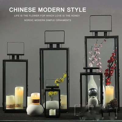 Simple Modern European Retro Wrought Iron Gl Candle Holder Wrought Iron Gl Candle Holder