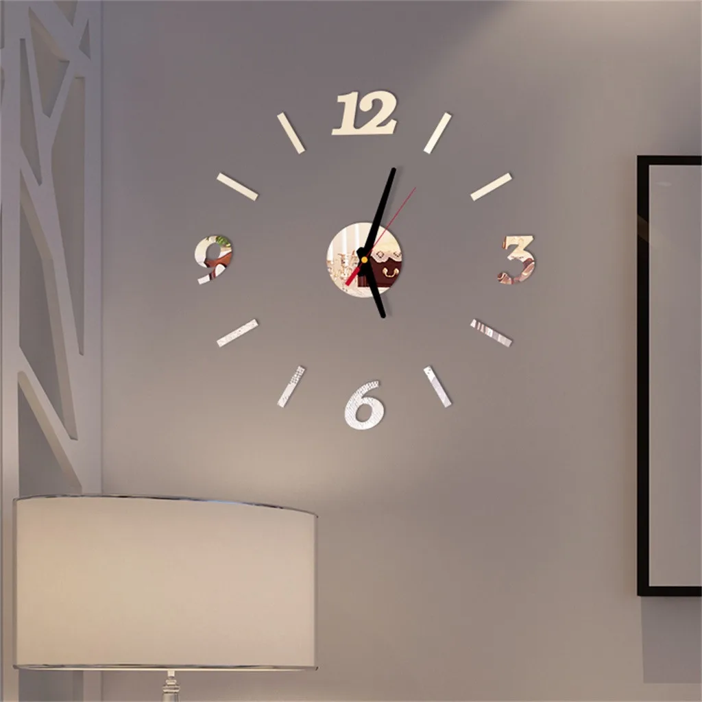 

3D DIY Roman Numbers Acrylic Mirror Wall Sticker Clock Home Decor Mural Decals