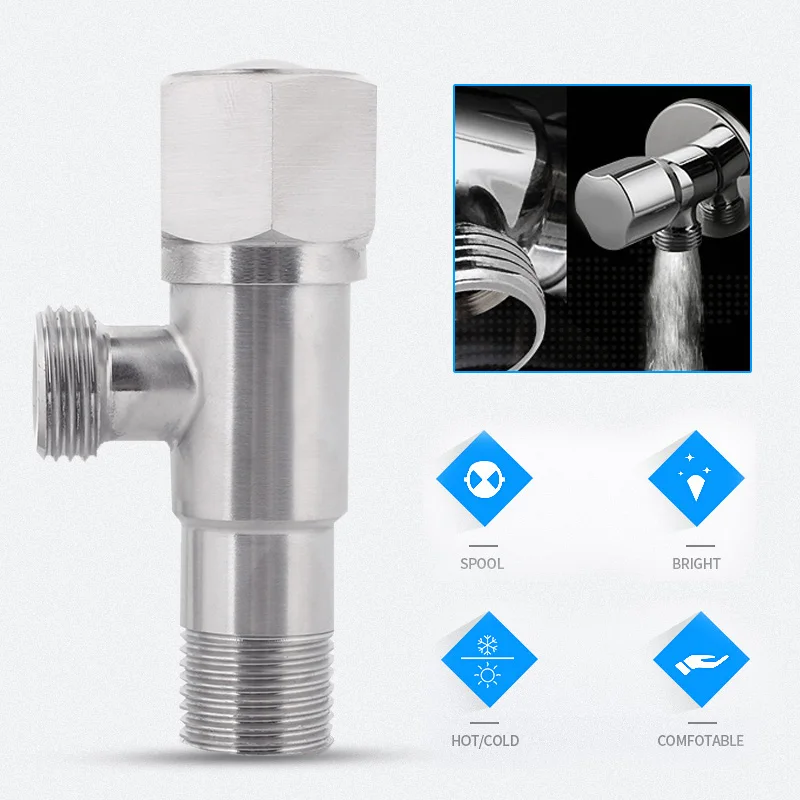 

Angle Valve A030 Shower Room Practical Water Stop Valve Bath Tools 304 Stainless Steel Sturdy Ball Valve Drop Shipping