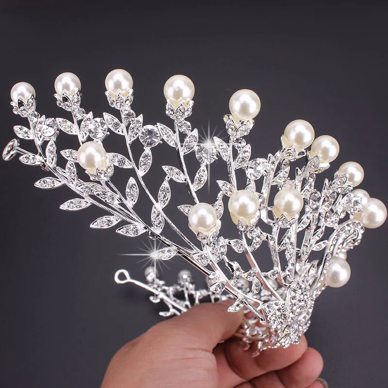 Женская свадебная тиара с искусственными жемчужинами и стразами|headdress