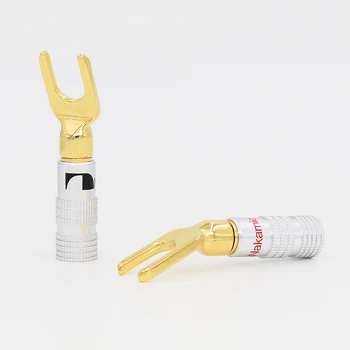 

8pcs High quality Speaker Banana Spade Plug Screw Type Gold Plated