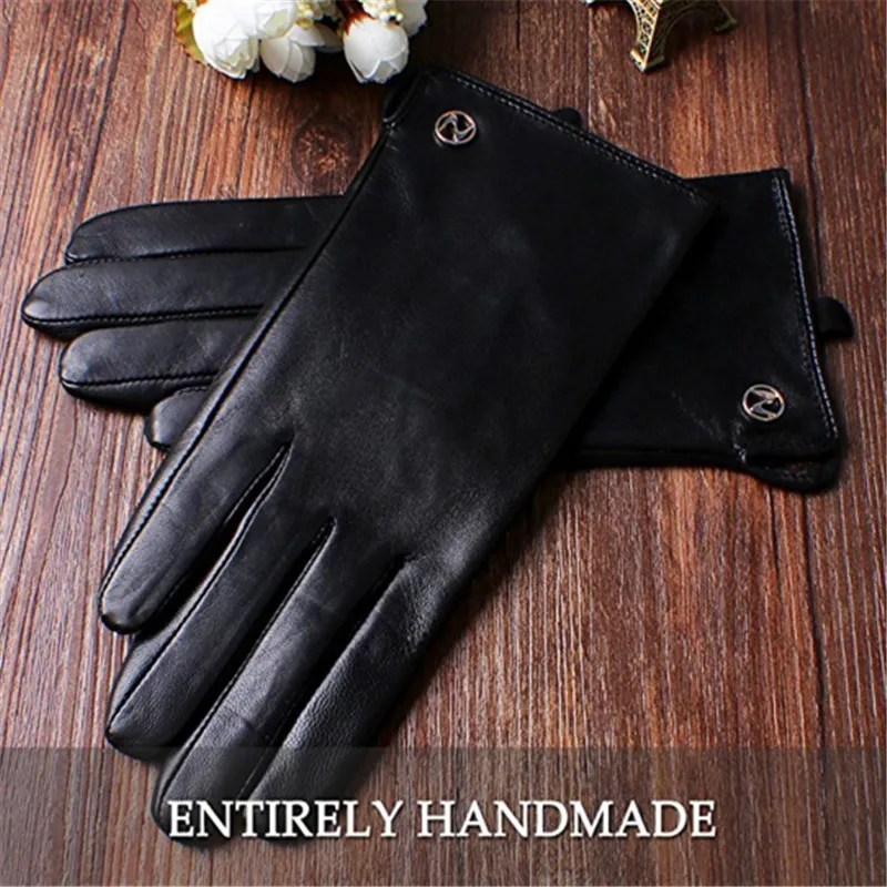Женские классические красочные кожаные перчатки