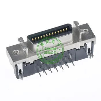 

High quality MDR connector 26Pin 90 degree bend feet female groove weld plate type SCSI connector CN