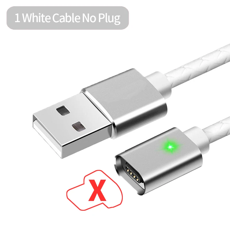 Магнитный кабель Micro USB MANTIS 3A для быстрой зарядки iPhone X XS type C, зарядное устройство USB C, магнитный кабель для телефона samsung Xiaomi - Цвет: Only 1M White Cable