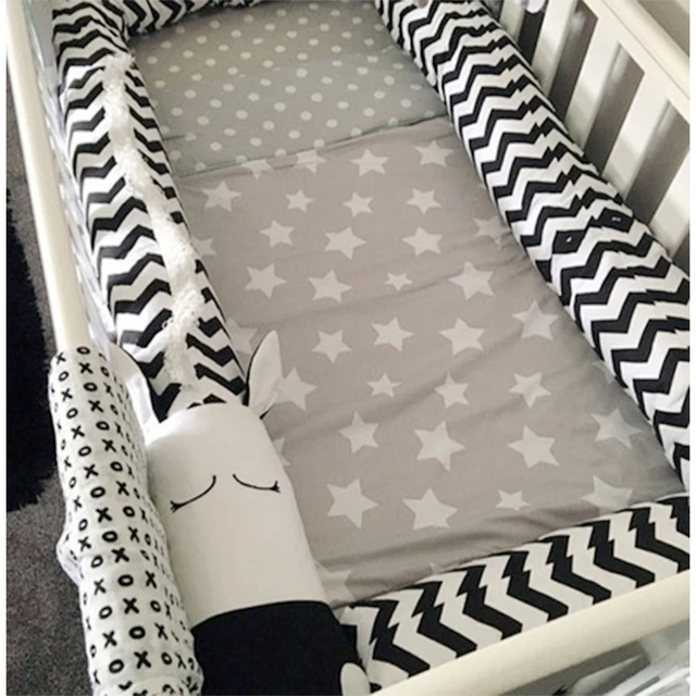 Baby Bed Bumpers Newborn Cotton Sufft Zebra Crib Pad Protection Cot