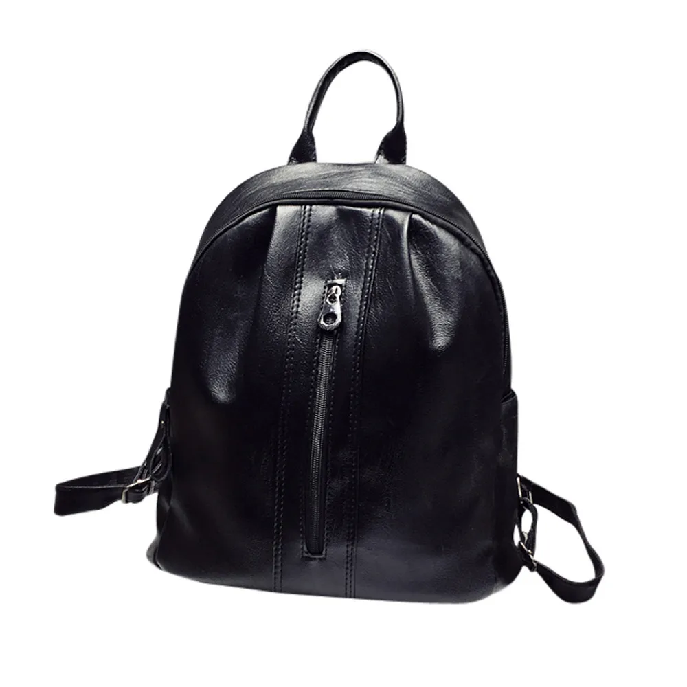 

Maison Fabre female preppy style small backpack Women's Fashion Solid ZIpper PU leather Shoulder Bags girls Mini Travel Rucksack