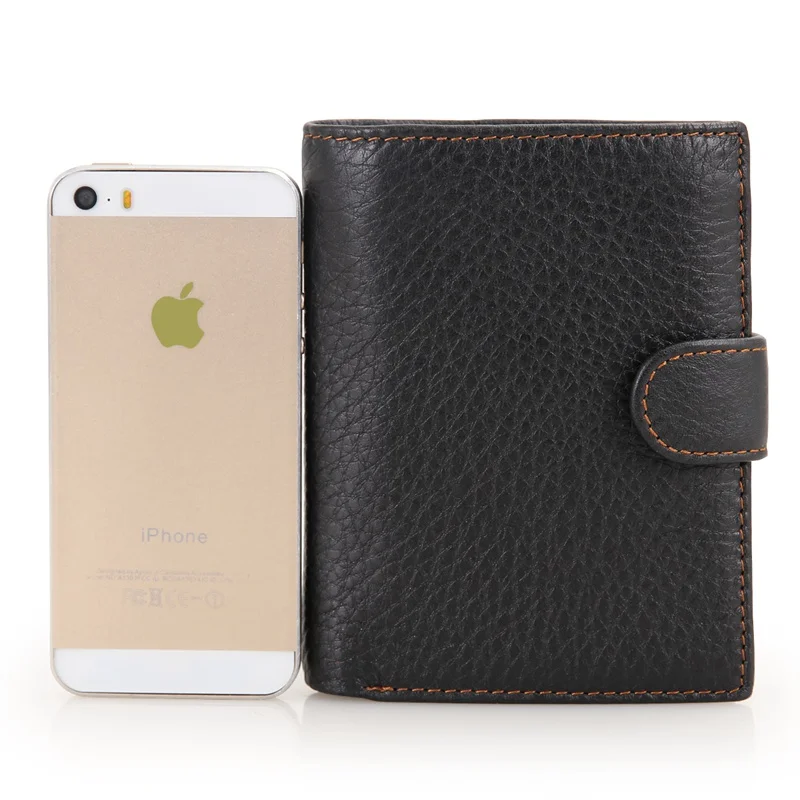 

Augus Genuine Leather Causal Wallet Business Card Case Short Wallet Men's Fashion Card Holder Money Pocket 8129A