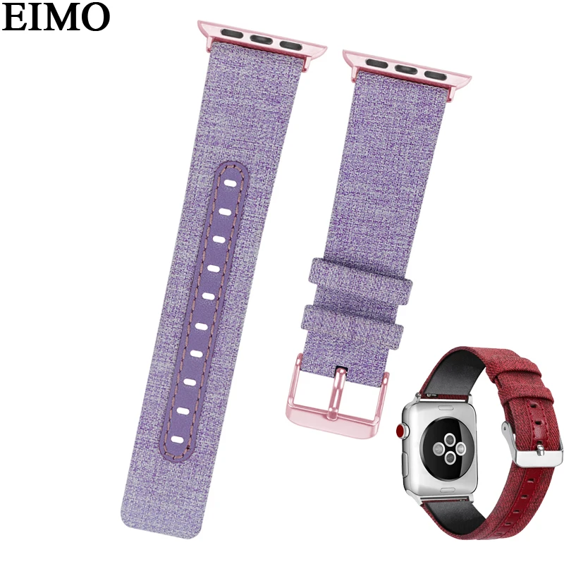 

EIMO Leather Strap for Apple Watch band 44mm 40mm 42mm 38mm Iwatch Series 4/3/2/1 Bracelet Wrist belt watchband Accessories