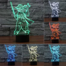 Star Wars Master Yoda 3D Table Lamp Luminaria Led Night Light Touch Switch Decorative lighting Mood Lamp great gift for kids