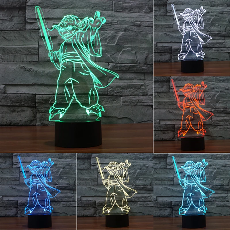 

Star Wars Master Yoda 3D Table Lamp Luminaria Led Night Light Touch Switch Decorative lighting Mood Lamp great gift for kids