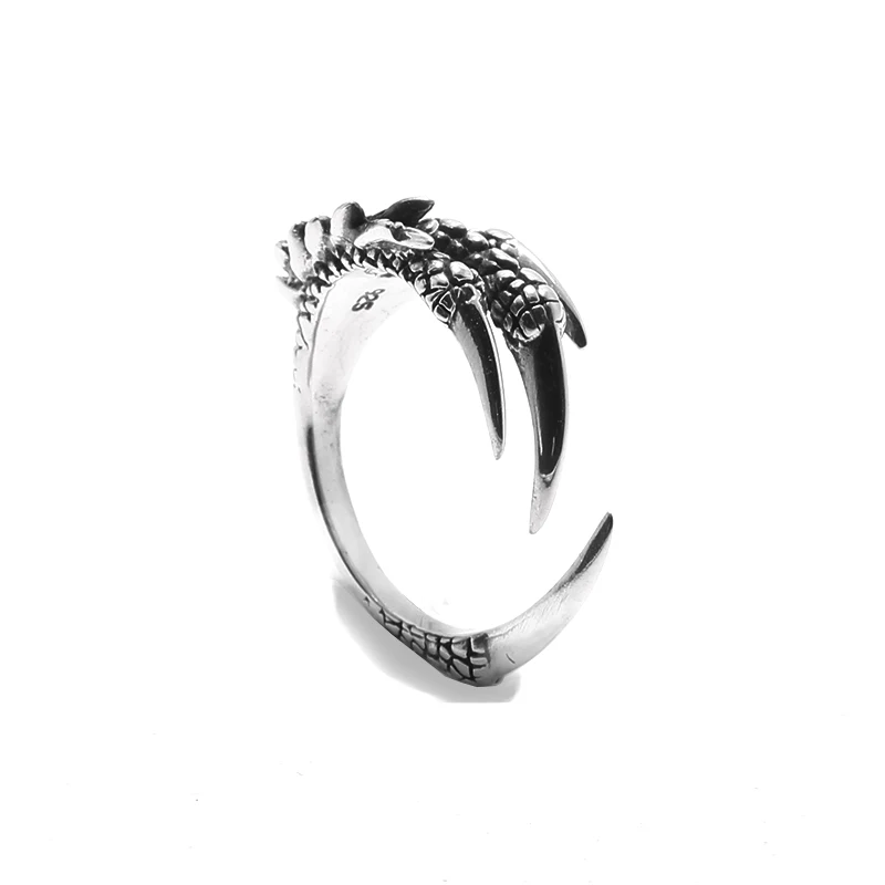 Чистое 925 пробы Серебряное ювелирное изделие кольца с драконом когти орла винтажное мужское перстень для женщин и мальчиков подарок на Рождество 0001