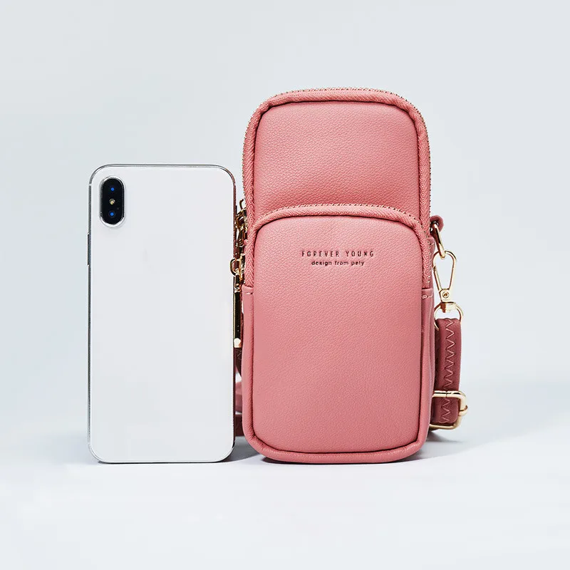 

Mobile Phone Bag Case Cover Universal Pocket Shoulder Bags Crossbody Bags Messengers Bag Women Girl Travel PU Leather Pouch New