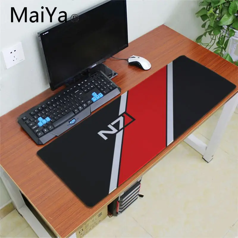 Maiya смешной массовый эффект N7 игра логотип геймер скорость мыши розничная маленький резиновый коврик для мыши резиновый ПК игровой коврик для мыши
