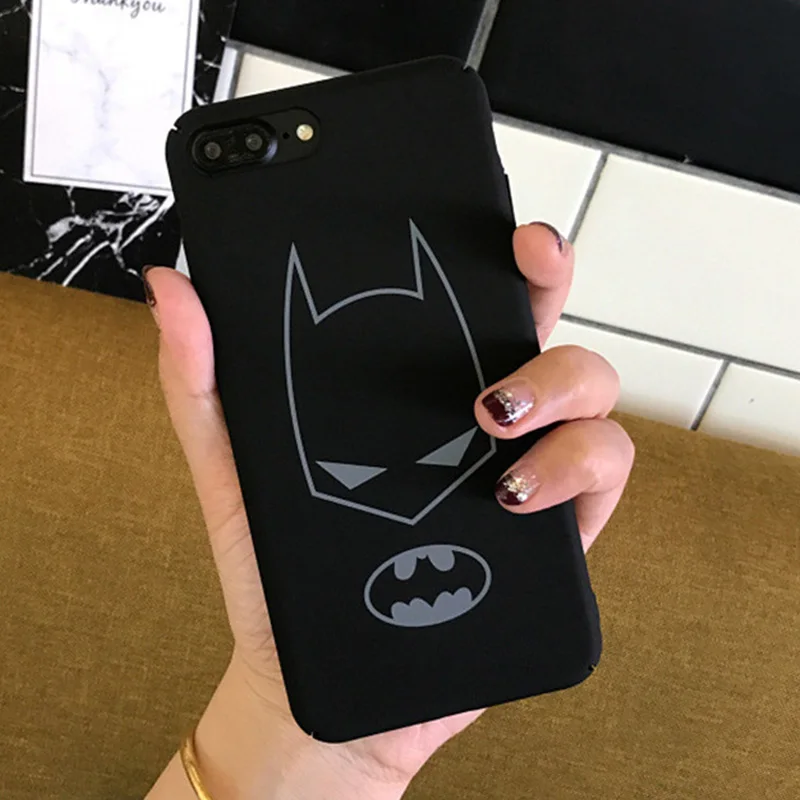 

For iPhone 6S 6 7 plus X 8 8 plus Iron Maniron ManUltra-thin full cover Black hard plastic matte batman Phone Case Cover