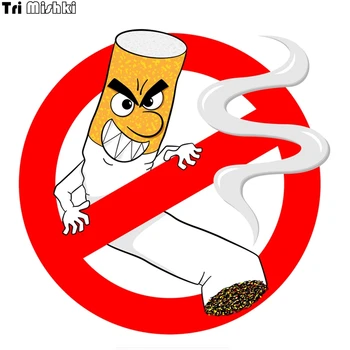 

Tri Mishki WCS216 15x14cm NO SMOKING warning colorful car sticker funny auto automobile car stickers