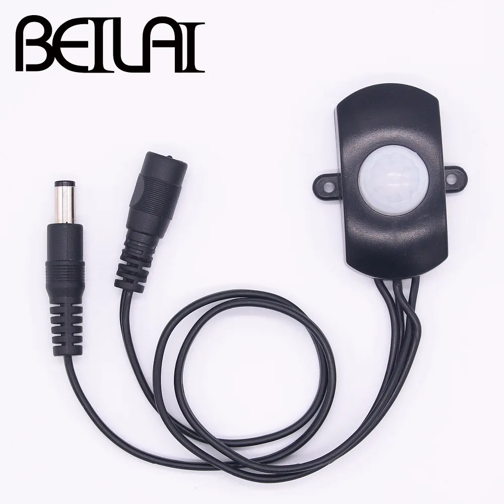 

DC 5V -24V 5A PIR Sensor Switch With DC Male and Female plug For SMD 5050 5630 2835 3014 LED Strip