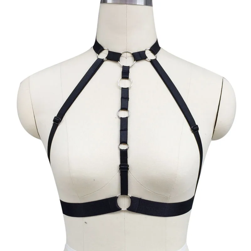 Пикантные черные сапоги в готическом стиле панк белье восточном Ремни упругие отрегулировать садо Strappy Топы клетка бюстгальтер Фетиш Эротика Rave одежда - Цвет: O0265