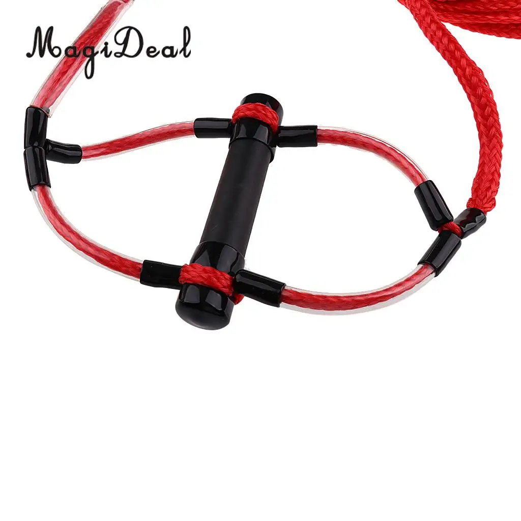 Double Handle Water Skiing Wakeboard Tow Harness Rope 1 Section 75' Feet Red/Orange for Surfing Boating Sailing Accessories