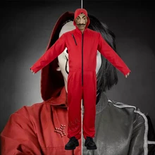 La Casa De Papel Salvador Dali красный костюм комбинезоны косплей dali костюм деньги Heist горячий фильм Salvador Dali маска de dali